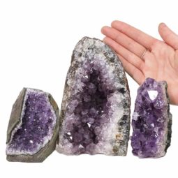 2.15kg Amethyst Crystal Geode Specimen Set 3 Pieces DN1175 5 Amethyst Crystal Geode Specimen Set 3 Pieces DN1175 | Himalayan Salt Factory