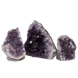 Amethyst Crystal Geode Specimen Set 3 Pieces DN1176 | Himalayan Salt Factory