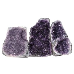 Amethyst Crystal Geode Specimen Set 3 Pieces DN1178 | Himalayan Salt Factory