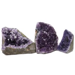 Amethyst Crystal Geode Specimen Set 3 Pieces DN1179 | Himalayan Salt Factory
