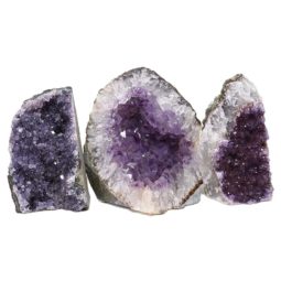 Amethyst Crystal Geode Specimen Set 3 Pieces DN1180 | Himalayan Salt Factory