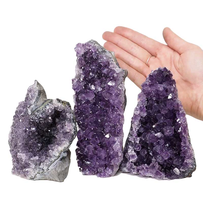 2.02kg Amethyst Crystal Geode Specimen Set 3 Pieces DN1183 4 Amethyst Crystal Geode Specimen Set 3 Pieces DN1183 | Himalayan Salt Factory
