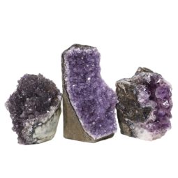 Amethyst Crystal Geode Specimen Set 3 Pieces DN1184 | Himalayan Salt Factory