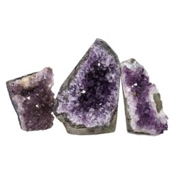Amethyst Crystal Geode Specimen Set 3 Pieces DN1186| Himalayan Salt Factory