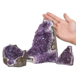 2.06kg Amethyst Crystal Geode Specimen Set 3 Pieces DN1187 5 Amethyst Crystal Geode Specimen Set 3 Pieces DN1187 | Himalayan Salt Factory