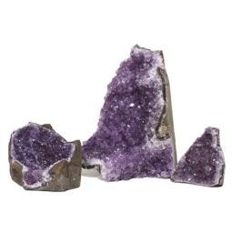 Amethyst Crystal Geode Specimen Set 3 Pieces DN1187 | Himalayan Salt Factory