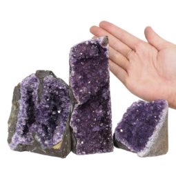 2.11kg Amethyst Crystal Geode Specimen Set 3 Pieces DN1188 5 Amethyst Crystal Geode Specimen Set 3 Pieces DN1188 | Himalayan Salt Factory