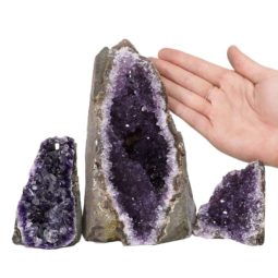 2.13kg Amethyst Crystal Geode Specimen Set 3 Pieces DN1189 5 Amethyst Crystal Geode Specimen Set 3 Pieces DN1189 | Himalayan Salt Factory