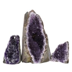 Amethyst Crystal Geode Specimen Set 3 Pieces DN1189 | Himalayan Salt Factory