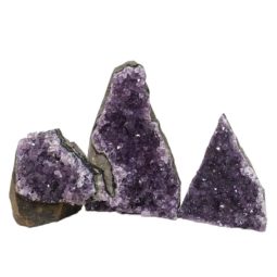 Amethyst Crystal Geode Specimen Set 3 Pieces DN1190 | Himalayan Salt Factory