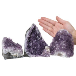 Amethyst Crystal Geode Specimen Set 3 Pieces DN1193 | Himalayan Salt Factory