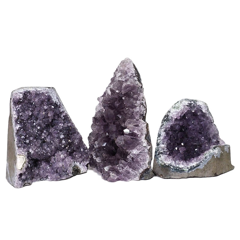 2.10kg Amethyst Crystal Geode Specimen Set 3 Pieces DN1194 3 Amethyst Crystal Geode Specimen Set 3 Pieces DN1194 | Himalayan Salt Factory