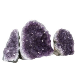 Amethyst Crystal Geode Specimen Set 3 Pieces DN1196 | Himalayan Salt Factory