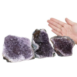 Amethyst Crystal Geode Specimen Set 3 Pieces DN1199 | Himalayan Salt Factory