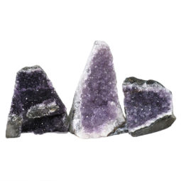 Amethyst Crystal Geode Specimen Set 3 Pieces DN1202 | Himalayan Salt Factory