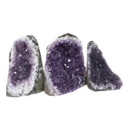 Amethyst Crystal Geode Specimen Set 3 Pieces DN1204 | Himalayan Salt Factory