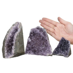 Amethyst Crystal Geode Specimen Set 3 Pieces DN1205 | Himalayan Salt Factory