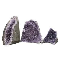 Amethyst Crystal Geode Specimen Set 3 Pieces DN1205 | Himalayan Salt Factory