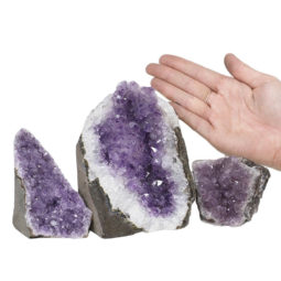 2.12kg Amethyst Crystal Geode Specimen Set 3 Pieces DN1207 5 Amethyst Crystal Geode Specimen Set 3 Pieces DN1207 | Himalayan Salt Factory