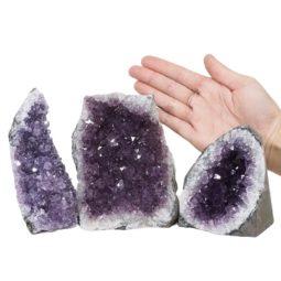 2.10kg Amethyst Crystal Geode Specimen Set 3 Pieces DN1210 5 Amethyst Crystal Geode Specimen Set 3 Pieces DN1210 | Himalayan Salt Factory