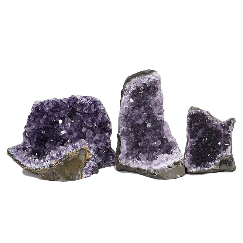 2.12kg Amethyst Crystal Geode Specimen Set 3 Pieces DN1215 3 Amethyst Crystal Geode Specimen Set 3 Pieces DN1215 | Himalayan Salt Factory