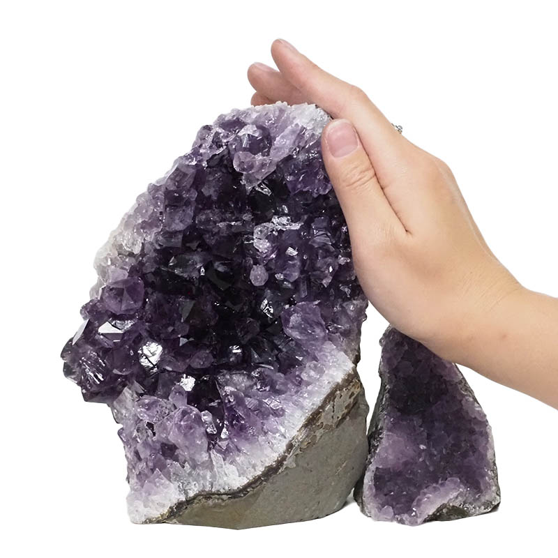 2.81kg Amethyst Crystal Geode Specimen Set 2 Pieces DN1217 4 Amethyst Crystal Geode Specimen Set 3 Pieces DN1217 | Himalayan Salt Factory