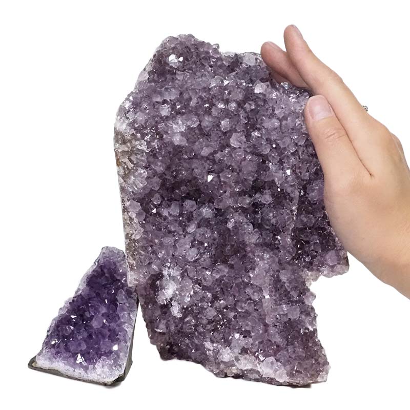 3.13kg Amethyst Crystal Geode Specimen Set 2 Pieces DN1218 4 Amethyst Crystal Geode Specimen Set 3 Pieces DN1218 | Himalayan Salt Factory