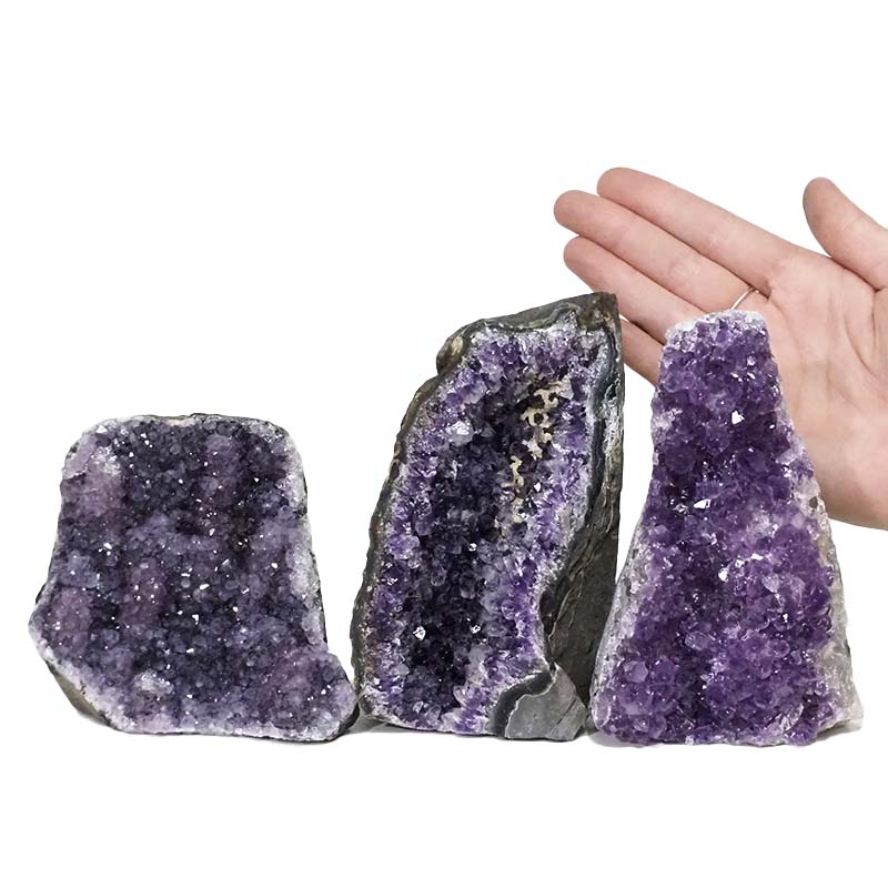 2.29kg Amethyst Crystal Geode Specimen Set 3 Pieces DN1219 4 Amethyst Crystal Geode Specimen Set 3 Pieces DN1219 | Himalayan Salt Factory