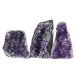 Amethyst Crystal Geode Specimen Set 3 Pieces DN1219 | Himalayan Salt Factory