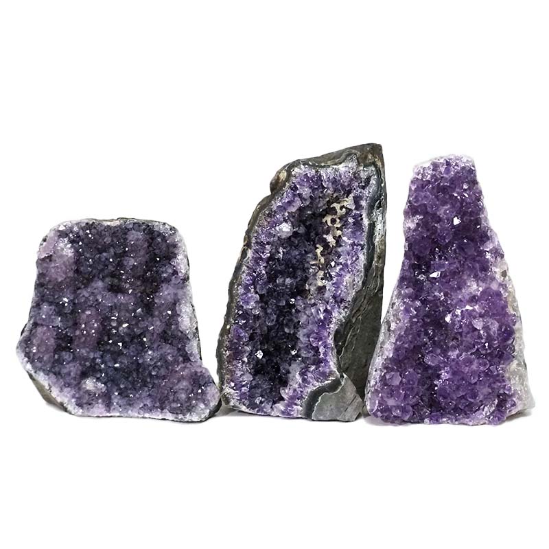 2.29kg Amethyst Crystal Geode Specimen Set 3 Pieces DN1219 3 Amethyst Crystal Geode Specimen Set 3 Pieces DN1219 | Himalayan Salt Factory