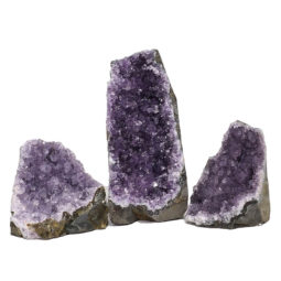 Amethyst Crystal Geode Specimen Set 3 Pieces DN1264 | Himalayan Salt Factory