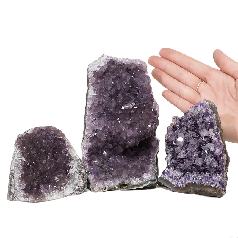 2.08kg Amethyst Crystal Geode Specimen Set 3 Pieces DN1266 4 Amethyst Crystal Geode Specimen Set 3 Pieces DN1266 | Himalayan Salt Factory