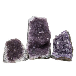 Amethyst Crystal Geode Specimen Set 3 Pieces DN1266 | Himalayan Salt Factory