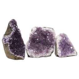 Amethyst Crystal Geode Specimen Set 3 Pieces DN1268 | Himalayan Salt Factory