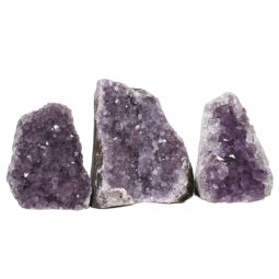 Amethyst Crystal Geode Specimen Set 3 Pieces DN1270 | Himalayan Salt Factory