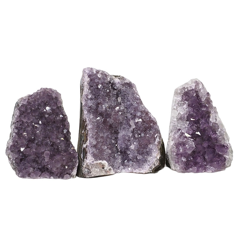 2.11kg Amethyst Crystal Geode Specimen Set 3 Pieces DN1270 3 Amethyst Crystal Geode Specimen Set 3 Pieces DN1270 | Himalayan Salt Factory