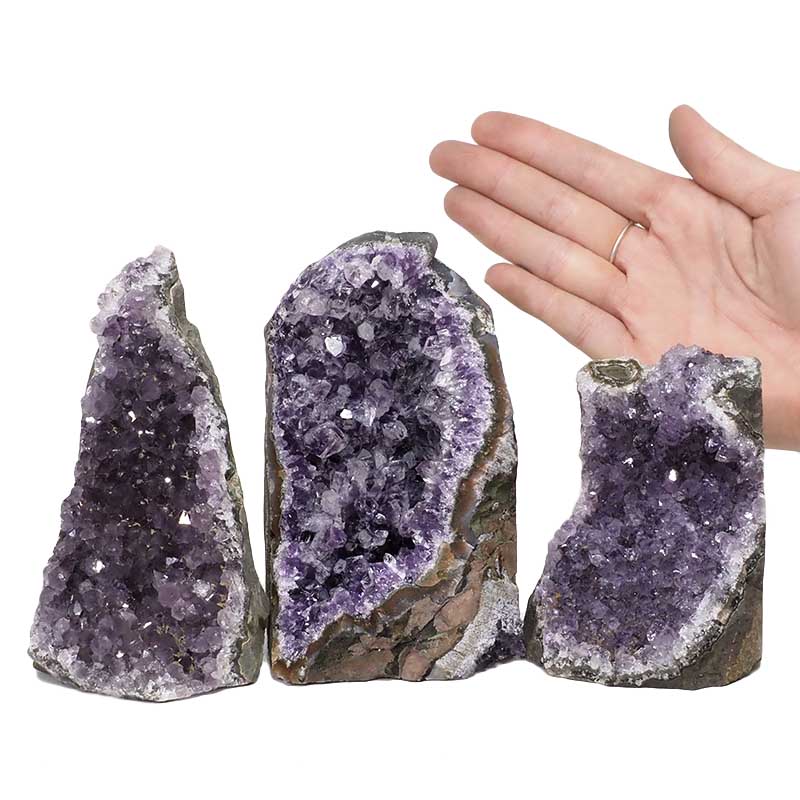 2.03kg Amethyst Crystal Geode Specimen Set 3 Pieces DN1271 4 Amethyst Crystal Geode Specimen Set 3 Pieces DN1271 | Himalayan Salt Factory