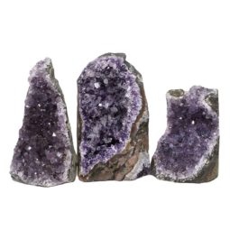 Amethyst Crystal Geode Specimen Set 3 Pieces DN1271 | Himalayan Salt Factory