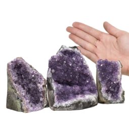 Amethyst Crystal Geode Specimen Set 3 Pieces DN1272 | Himalayan Salt Factory