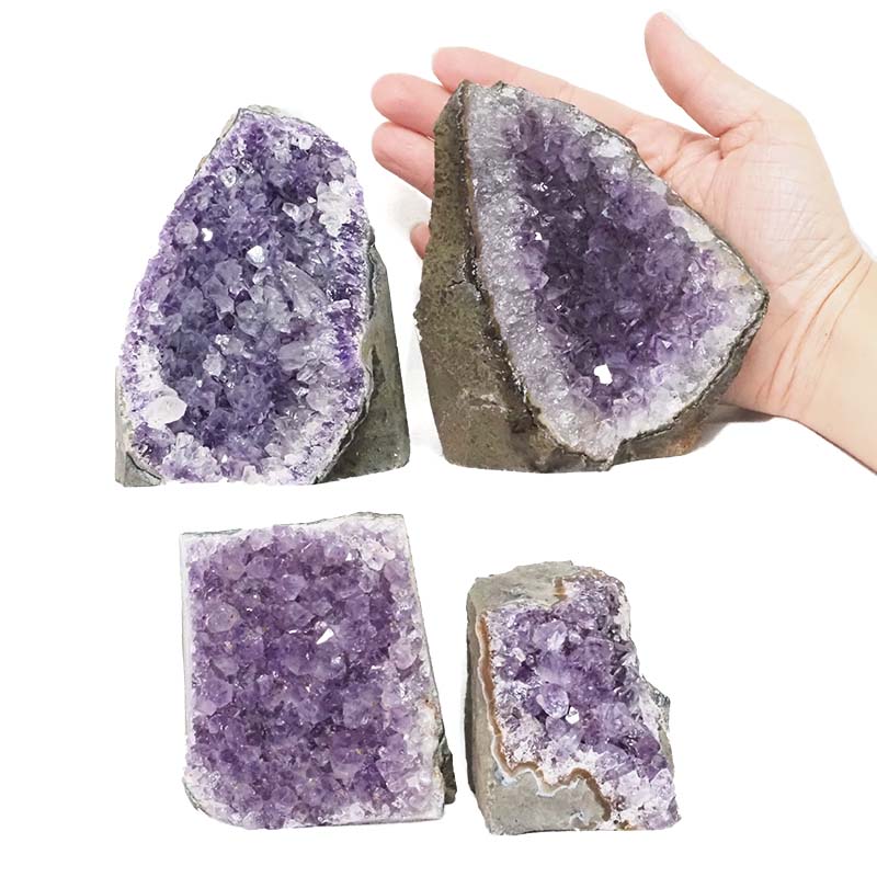 2.04kg Amethyst Crystal Geode Specimen Set 4 Pieces DS1588 4 Amethyst Crystal Geode Specimen Set 4 Pieces DS1588 | Himalayan Salt Factory