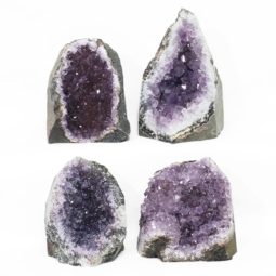Amethyst Crystal Geode Specimen Set 4 Pieces DS1589 | Himalayan Salt Factory