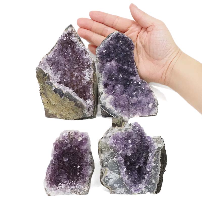 2.02kg Amethyst Crystal Geode Specimen Set 4 Pieces DS1591 4 Amethyst Crystal Geode Specimen Set 4 Pieces DS1591 | Himalayan Salt Factory