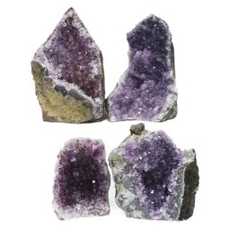 Amethyst Crystal Geode Specimen Set 4 Pieces DS1591 | Himalayan Salt Factory