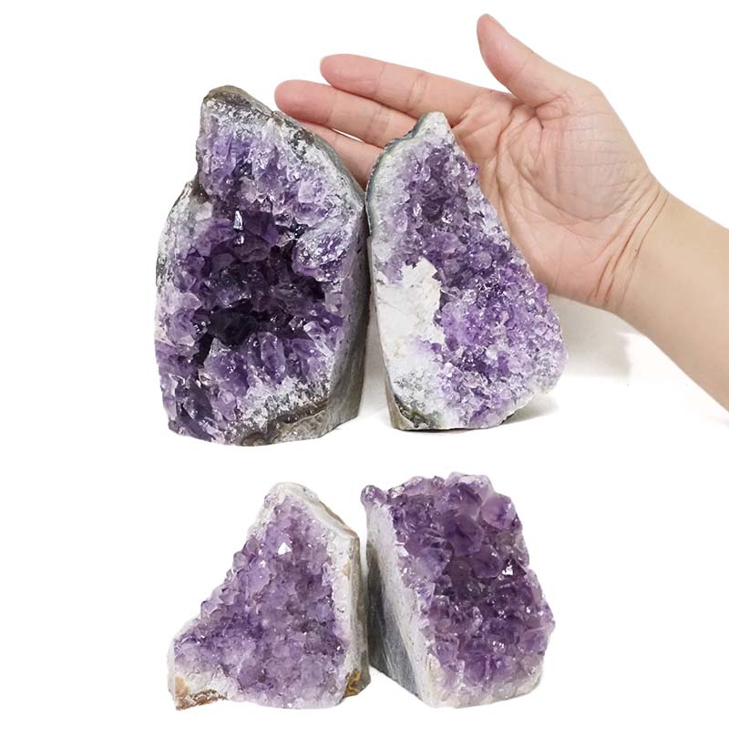 2.08kg Amethyst Crystal Geode Specimen Set 4 Pieces DS1592 4 Amethyst Crystal Geode Specimen Set 4 Pieces DS1592 | Himalayan Salt Factory
