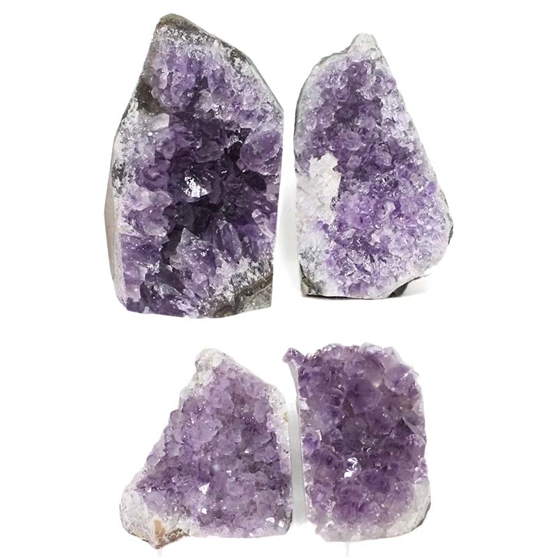 2.08kg Amethyst Crystal Geode Specimen Set 4 Pieces DS1592 3 Amethyst Crystal Geode Specimen Set 4 Pieces DS1592 | Himalayan Salt Factory