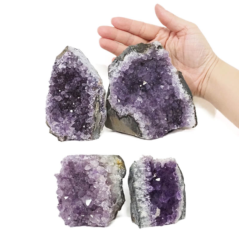 2.01kg Amethyst Crystal Geode Specimen Set 4 Pieces DS1593 4 Amethyst Crystal Geode Specimen Set 4 Pieces DS1593 | Himalayan Salt Factory