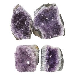 Amethyst Crystal Geode Specimen Set 4 Pieces DS1593 | Himalayan Salt Factory