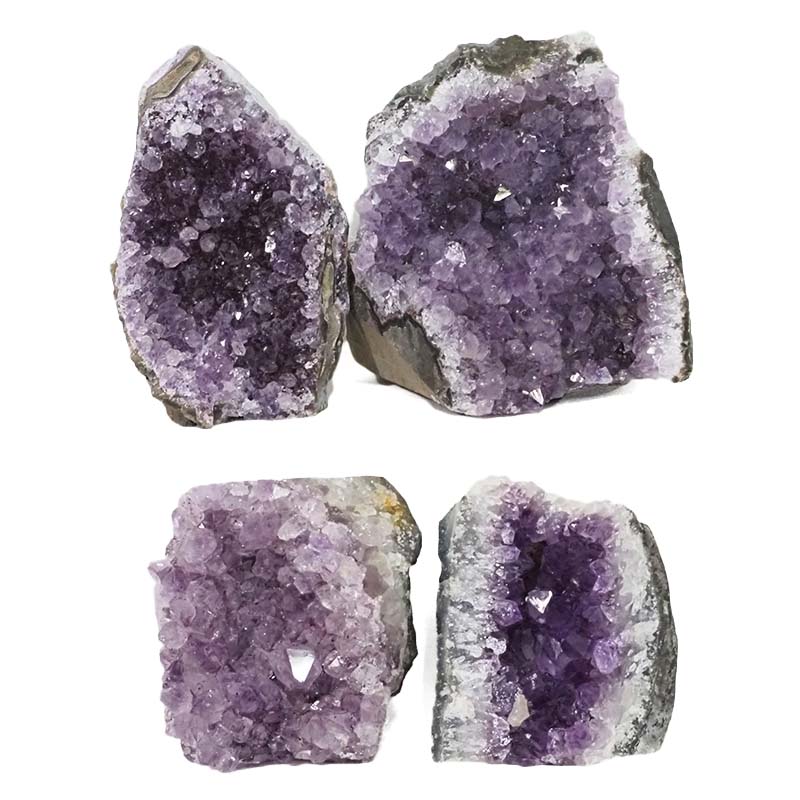 2.01kg Amethyst Crystal Geode Specimen Set 4 Pieces DS1593 3 Amethyst Crystal Geode Specimen Set 4 Pieces DS1593 | Himalayan Salt Factory