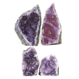 Amethyst Crystal Geode Specimen Set 4 Pieces DS1595 | Himalayan Salt Factory