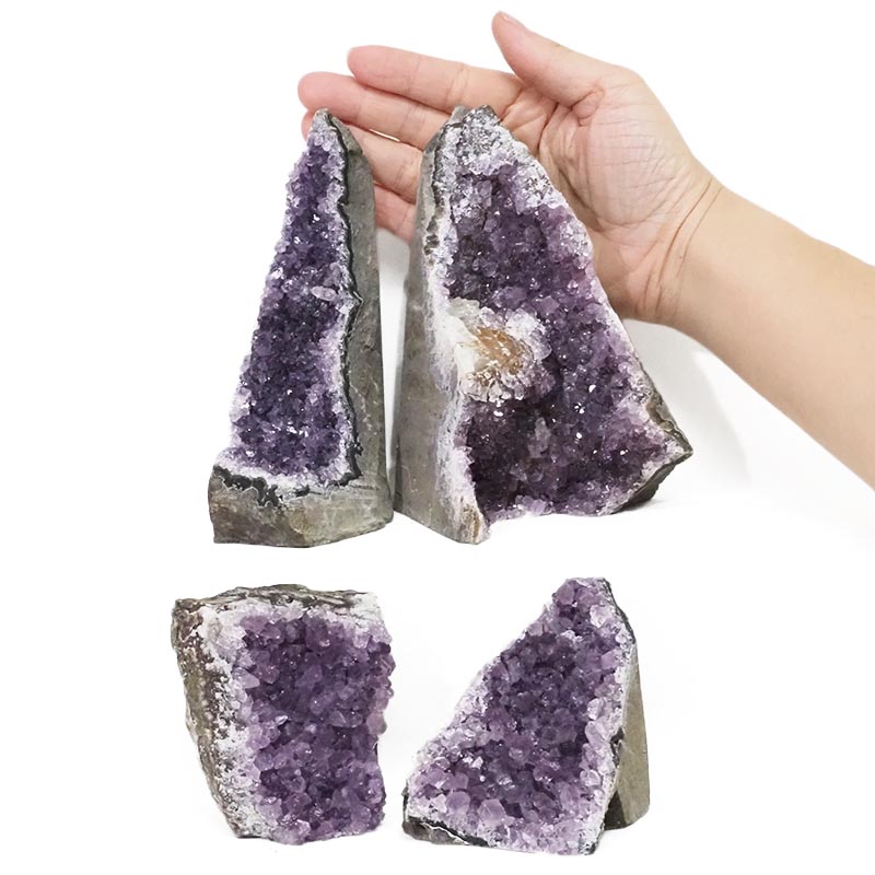 2.03kg Amethyst Crystal Geode Specimen Set 4 Pieces DS1598 4 Amethyst Crystal Geode Specimen Set 4 Pieces DS1598 | Himalayan Salt Factory